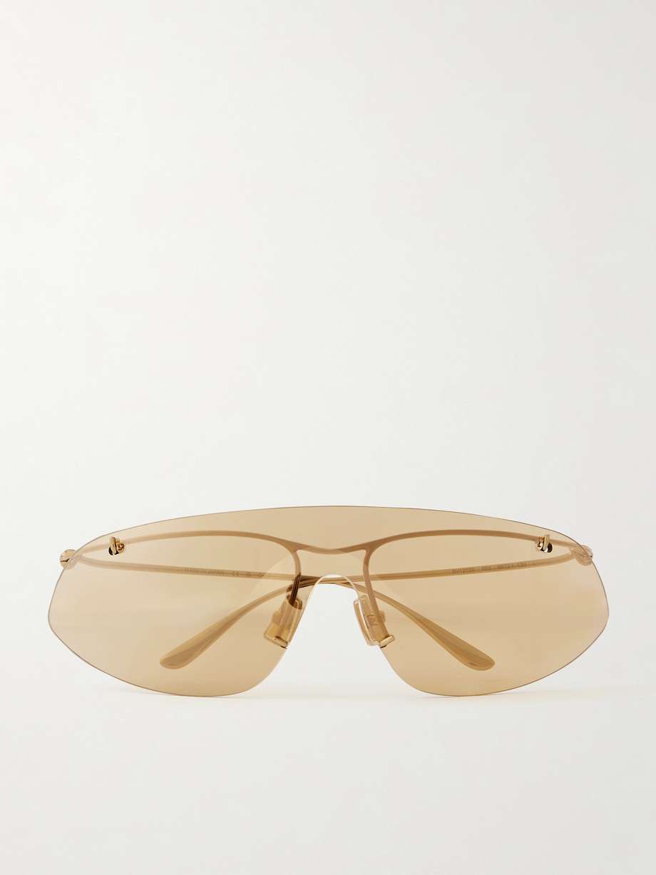BOTTEGA VENETA EYEWEAR Knot 金色金属 D 形无框太阳镜 | NET-A-PORTER