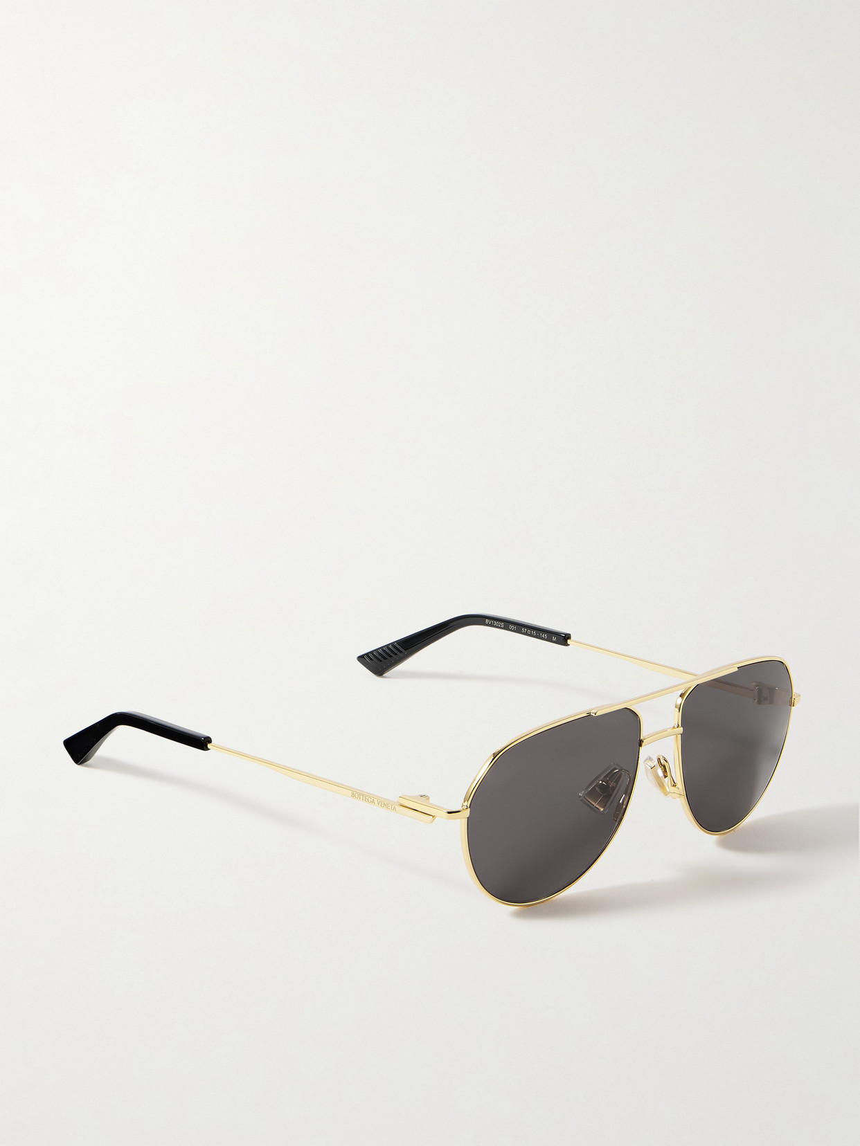 Shop Bottega Veneta Aviator-style Gold-tone Sunglasses