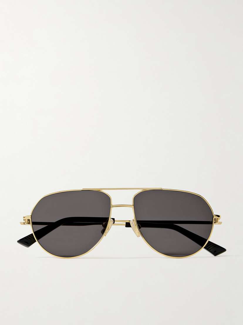 Bottega Veneta Eyewear Aviator-style Gold-tone Sunglasses
