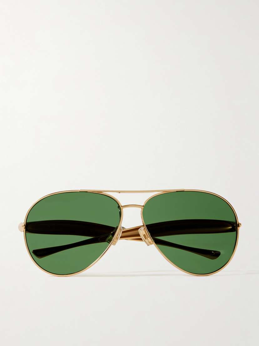 Bottega Veneta Eyewear Sardine Aviator-style Gold-tone Sunglasses