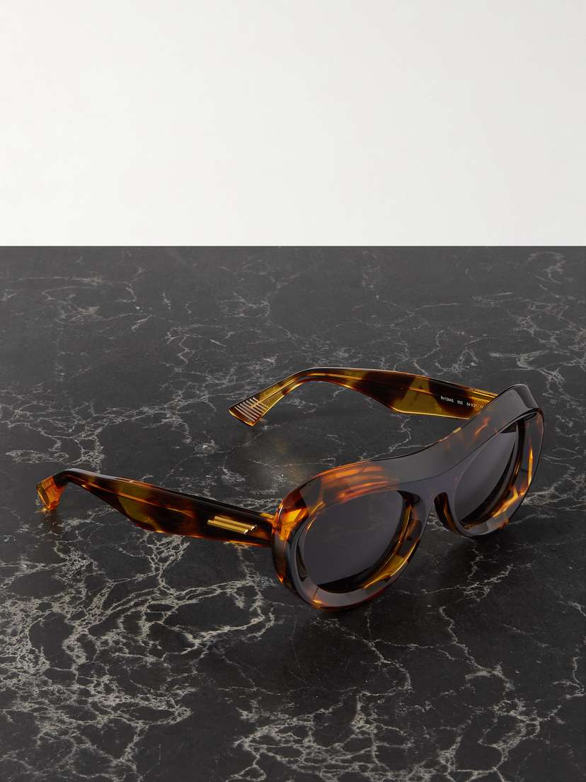 Bottega Veneta Eyewear Round-frame Tortoiseshell Acetate Sunglasses