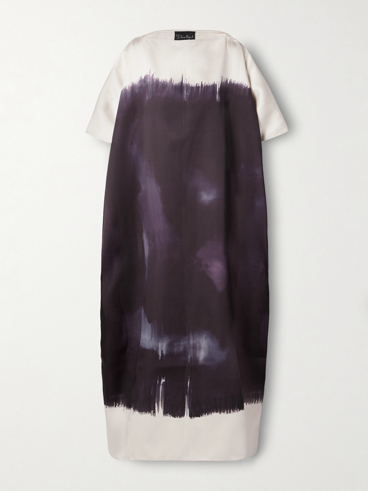 Dima Ayad Oversized Tie-dyed Satin-twill Gown - Purple