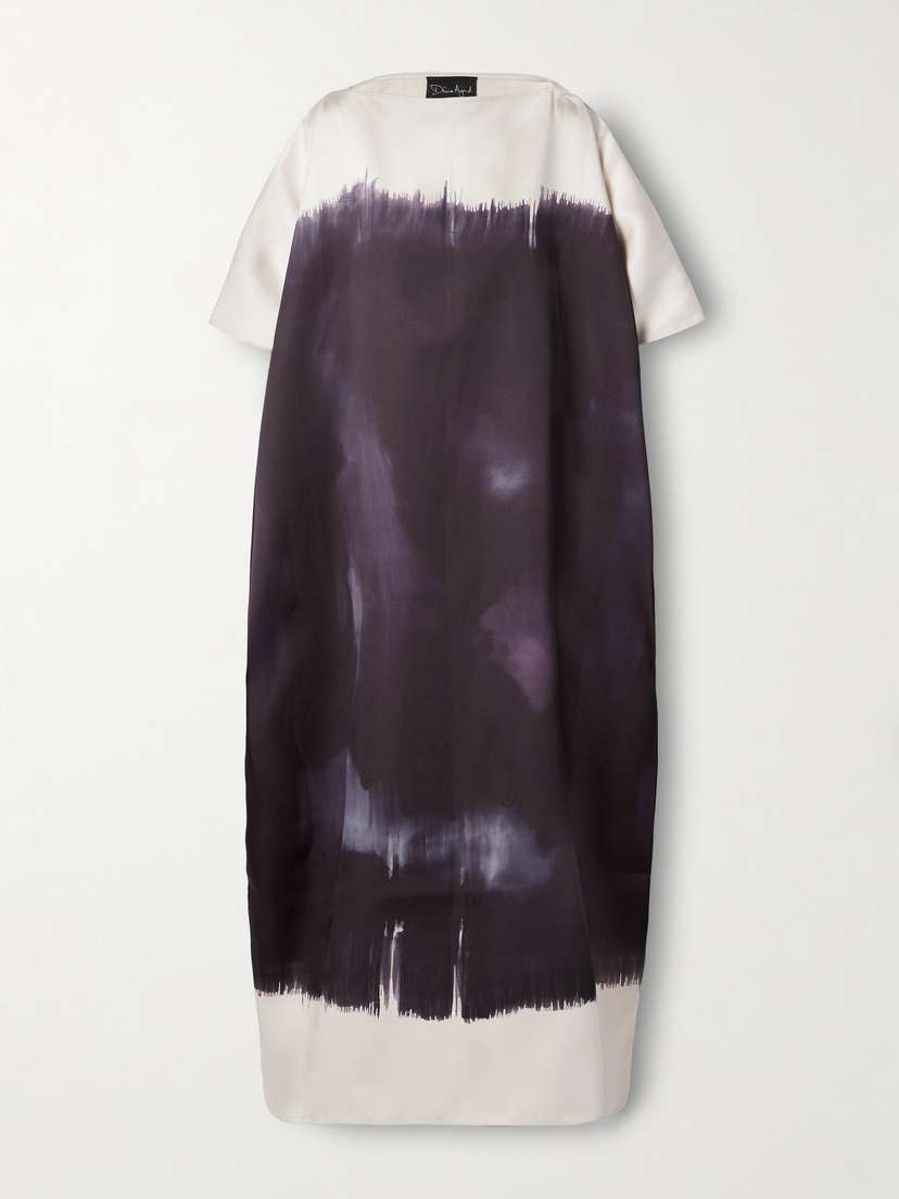 Dima Ayad Oversized Tie-dyed Satin-twill Gown