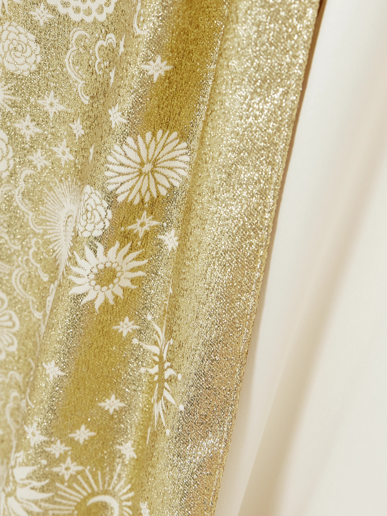 Dima Ayad Satin And Metallic Jacquard Satin Gown And Cape Set In Cream