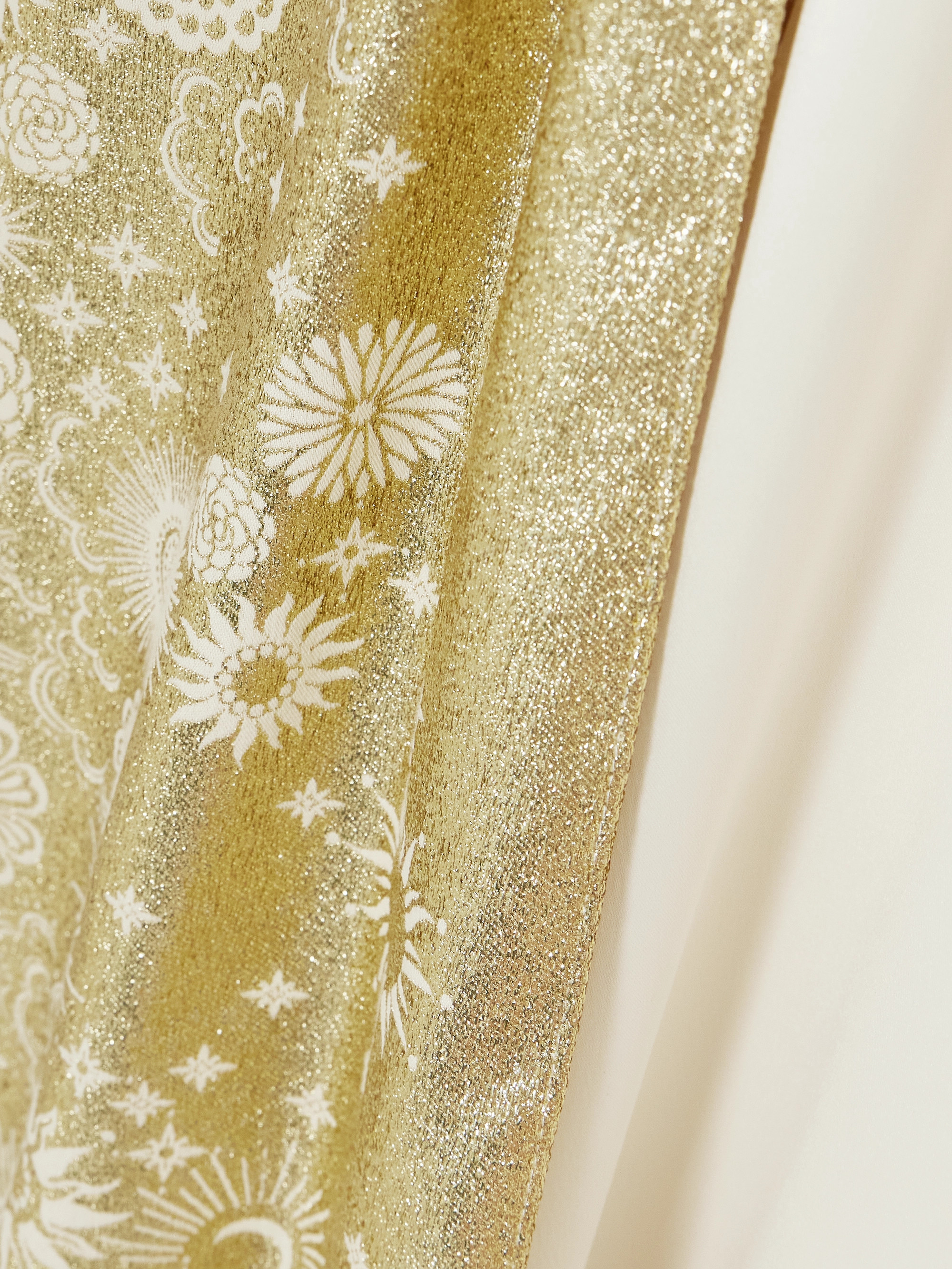 Dima Ayad Satin and metallic jacquard satin gown and cape set thumbnail