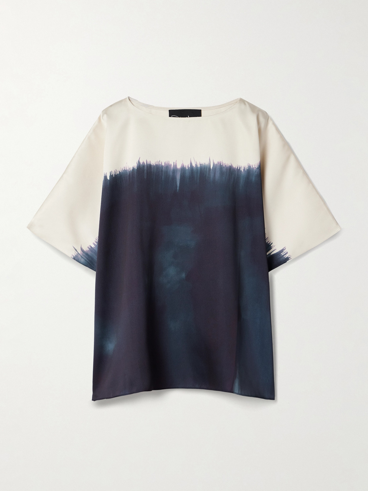 Dima Ayad - Tie-dyed Satin-twill Tunic - Blue