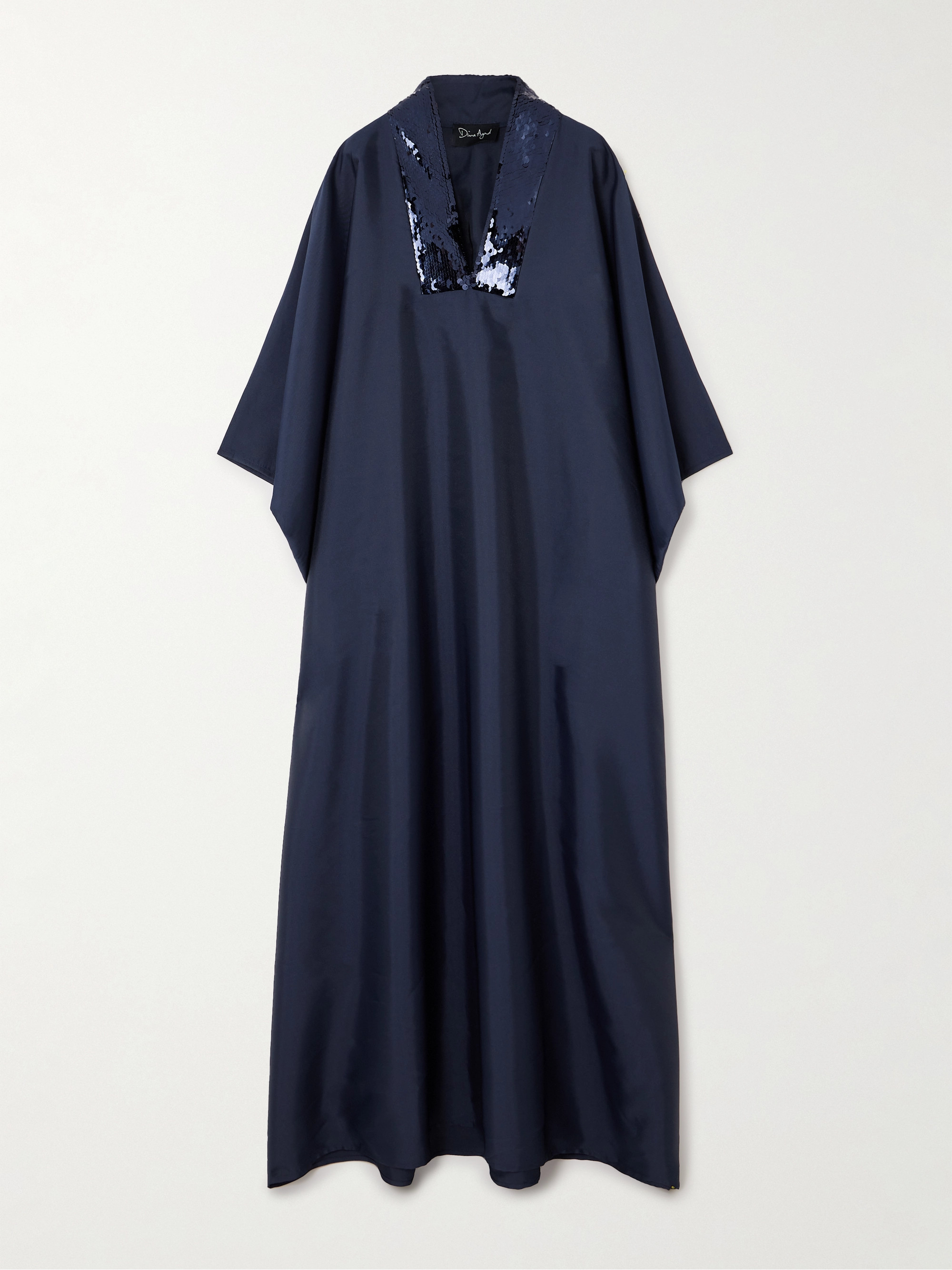 Dima Ayad Sequin-embellished faille kaftan thumbnail