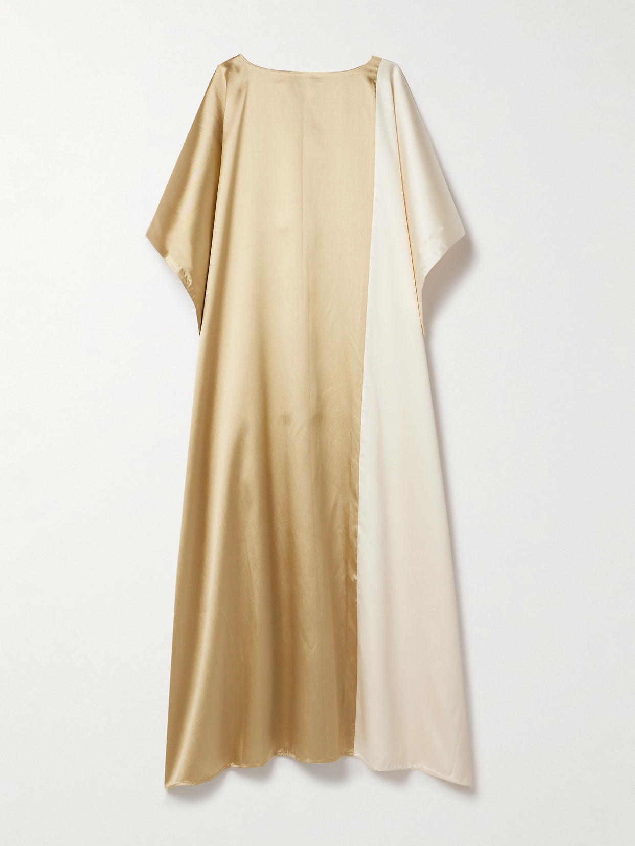 Dima Ayad Two-tone Satin-twill Kaftan In Gold