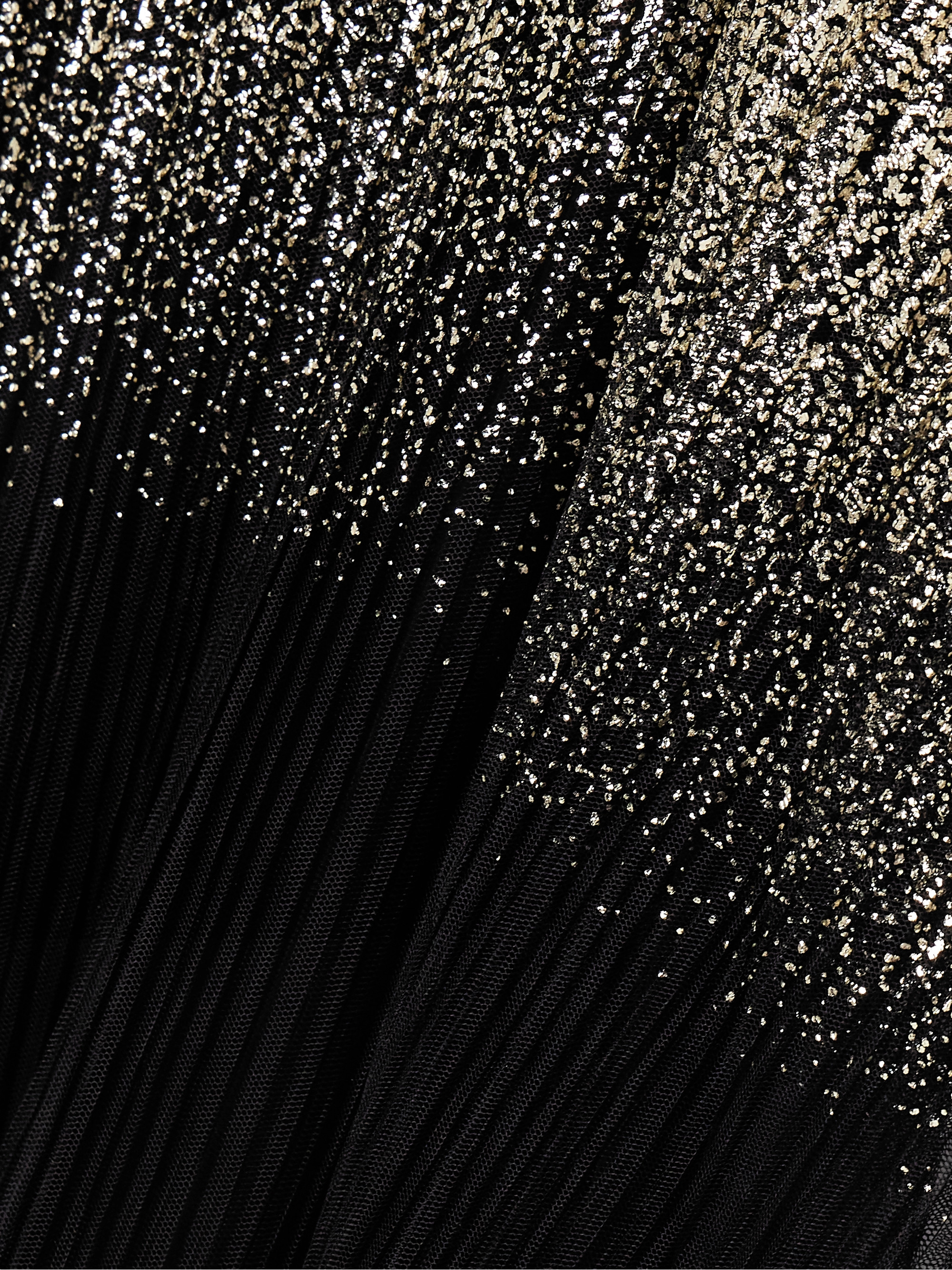 Dima Ayad Metallic plissé-tulle gown