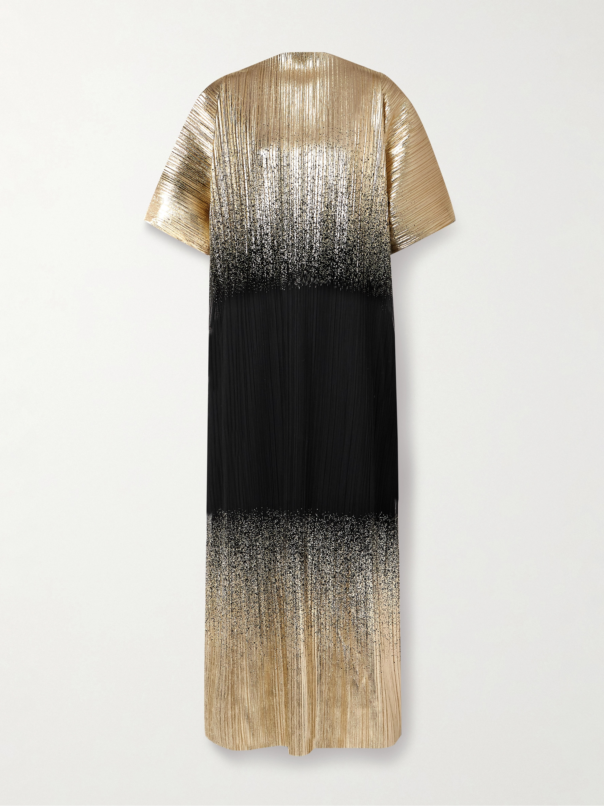 Dima Ayad Metallic plissé-tulle gown