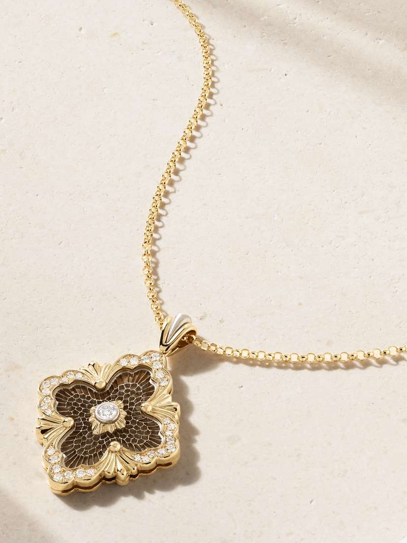 Buccellati Opera Tulle 18-karat White And Yellow Gold Diamond Necklace