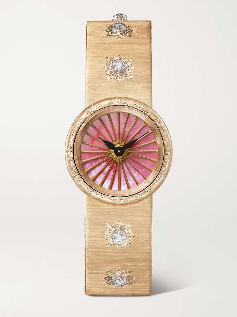 Buccellati Macri 24mm 18-karat Gold, Mother-of-pearl And Diamond Watch