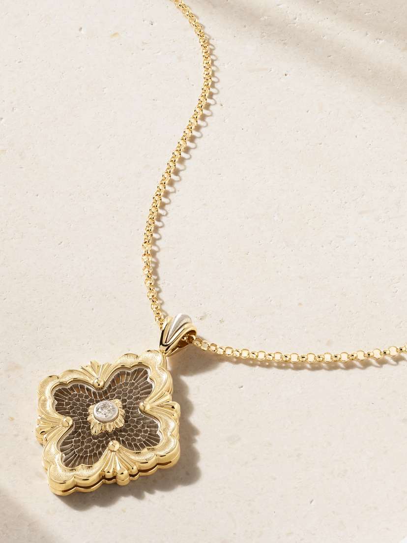 Buccellati Opera Tulle 18-karat Yellow And White Gold Diamond Necklace