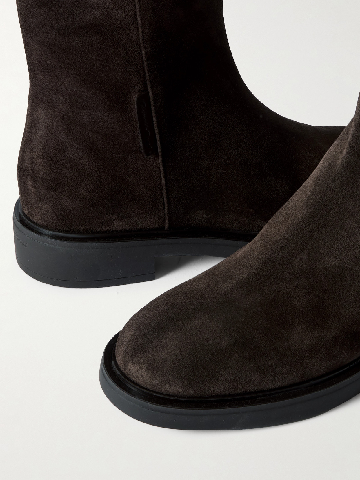 Gianvito Rossi Lexington 20 Leather-trimmed Suede Ankle Boots In Brown