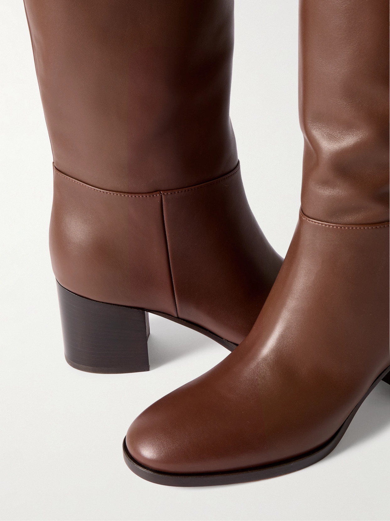 Gianvito Rossi Vitello Glove 60 Leather Knee Boots In Brown