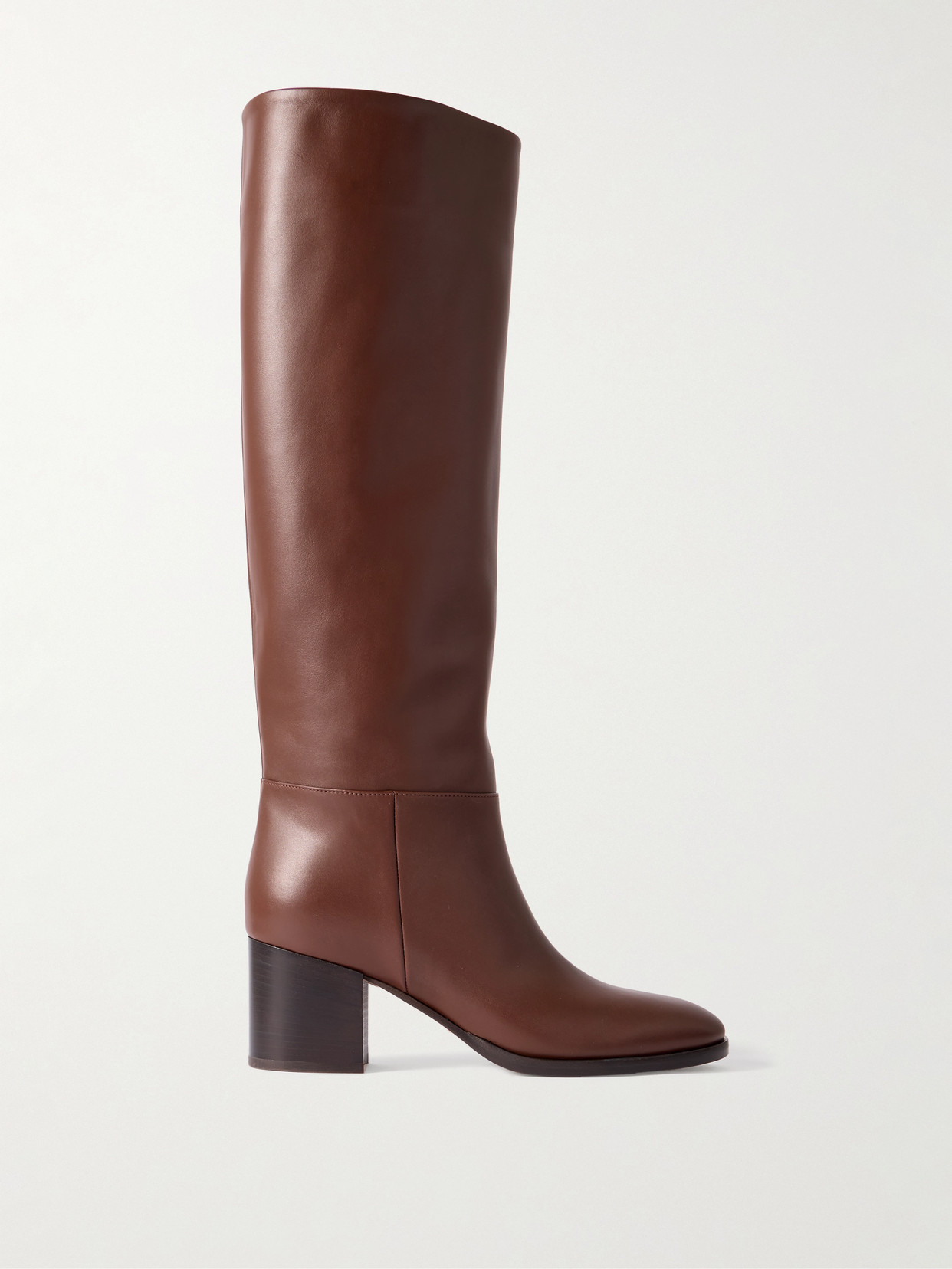 Gianvito Rossi - Vitello Glove 60 Leather Knee Boots - Brown