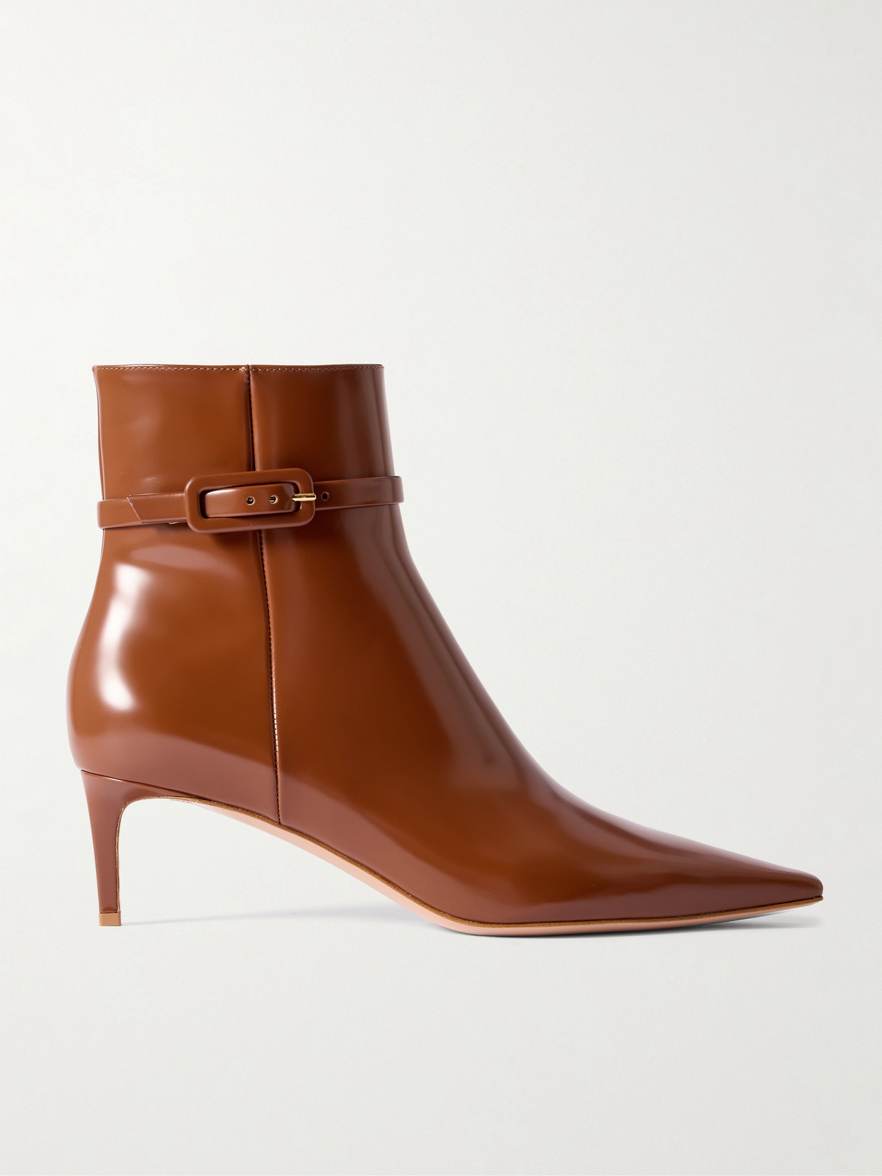 Gianvito Rossi 55 Patent Leather Ankle Boots In Brown