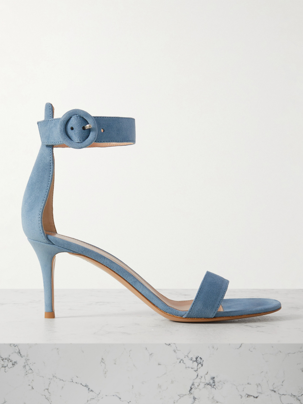 Gianvito Rossi Portofino 70 Suede Sandals In Blue