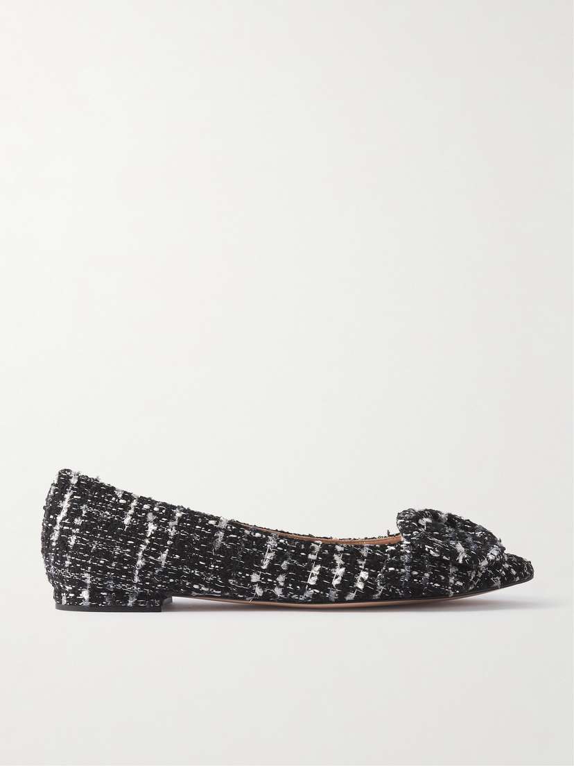 Gianvito Rossi Venezia Bouclé-tweed Point-toe Flats