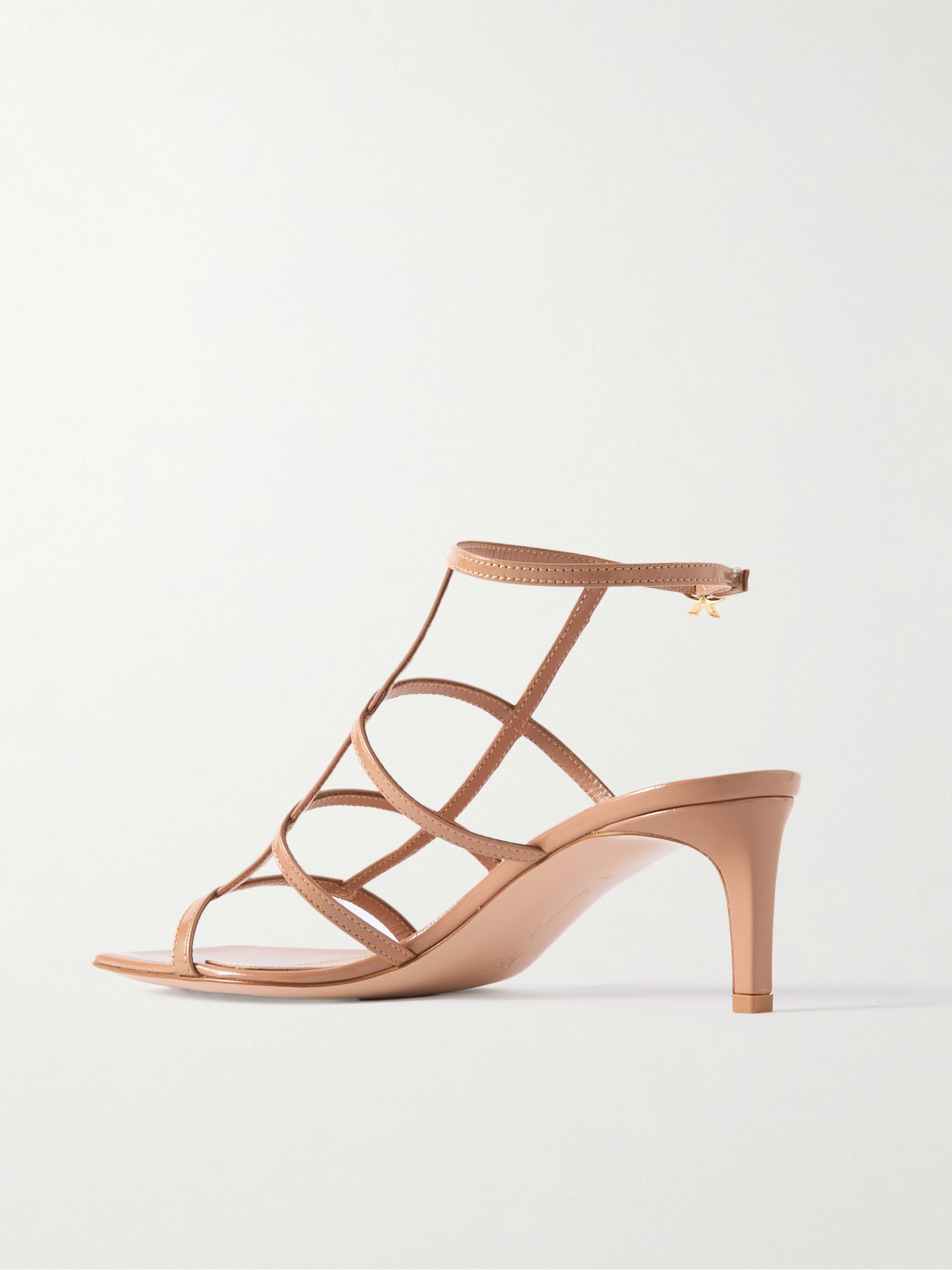 GIANVITO ROSSI 55 glossed-leather sandals thumbnail