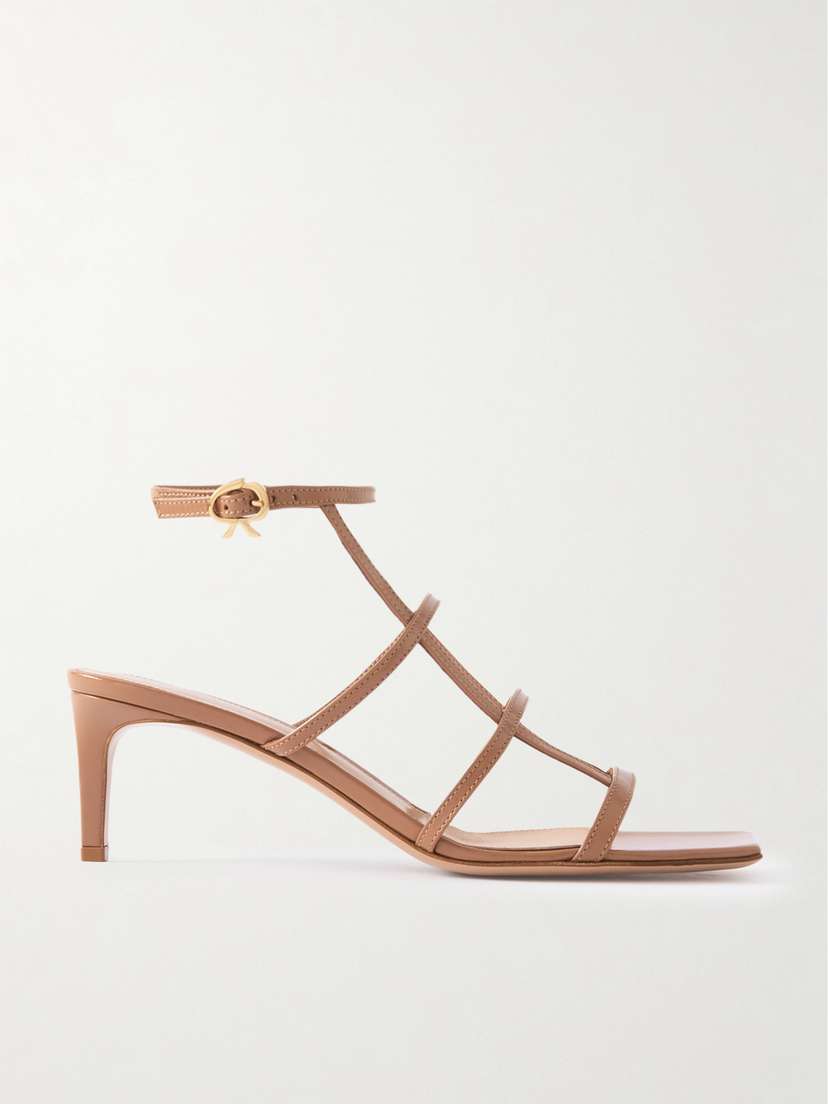 Gianvito Rossi 55 Glossed-leather Sandals