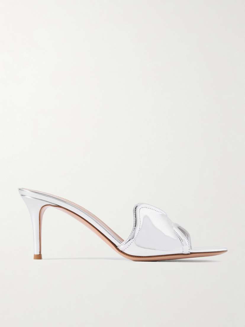 Gianvito Rossi Lucrezia 70 Mirrored-leather Mules