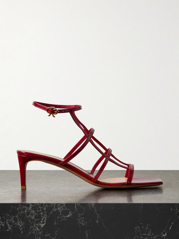 GIANVITO ROSSI 55 glossed-leather sandals
