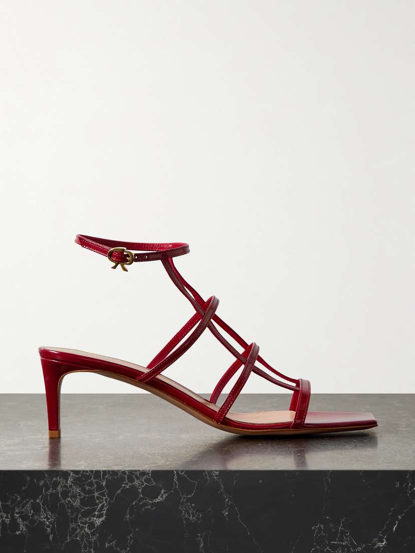 Gianvito Rossi 55 Glossed-leather Sandals