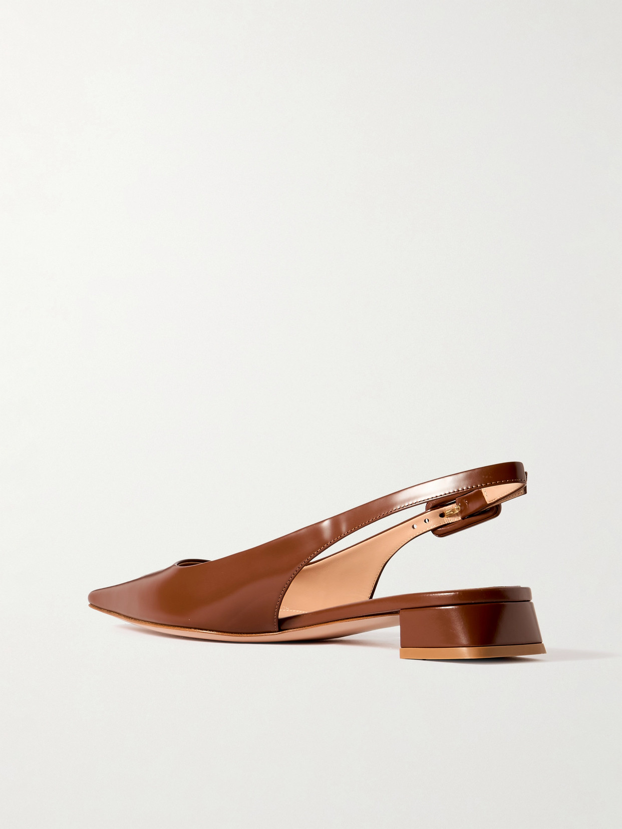 Gianvito Rossi Tokio Calfskin Slingback Ballerina Flats In Brown