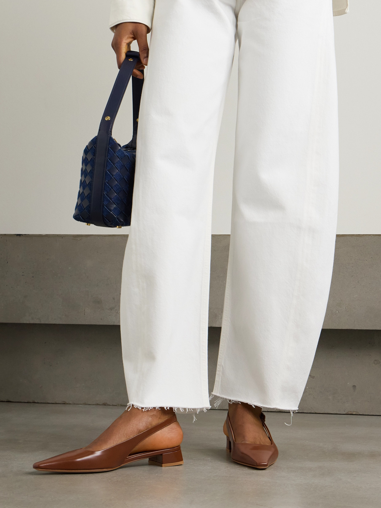 Gianvito Rossi Tokio Calfskin Slingback Ballerina Flats In Brown