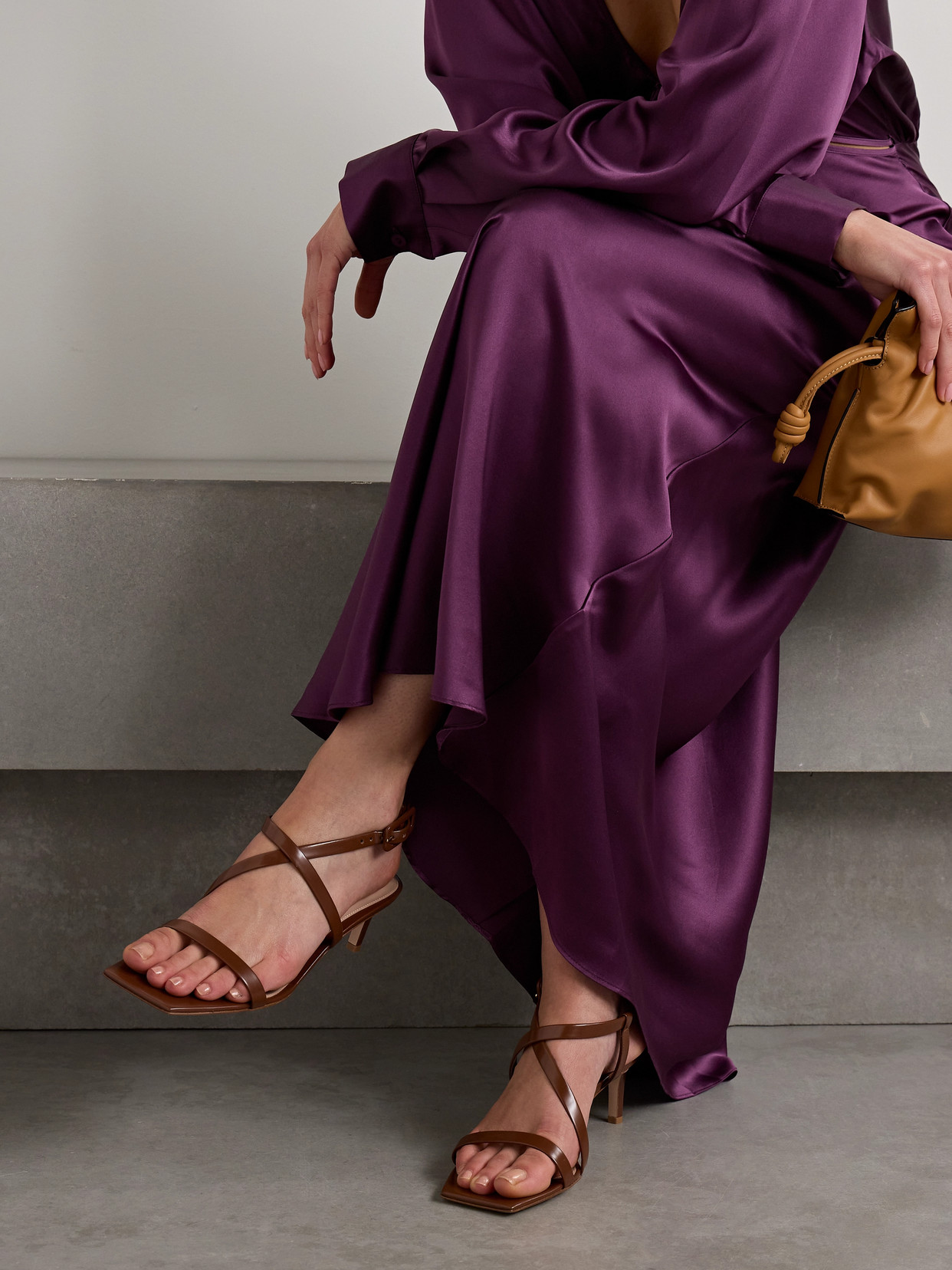 Gianvito Rossi Lindsay 55 Leather Sandals In Brown