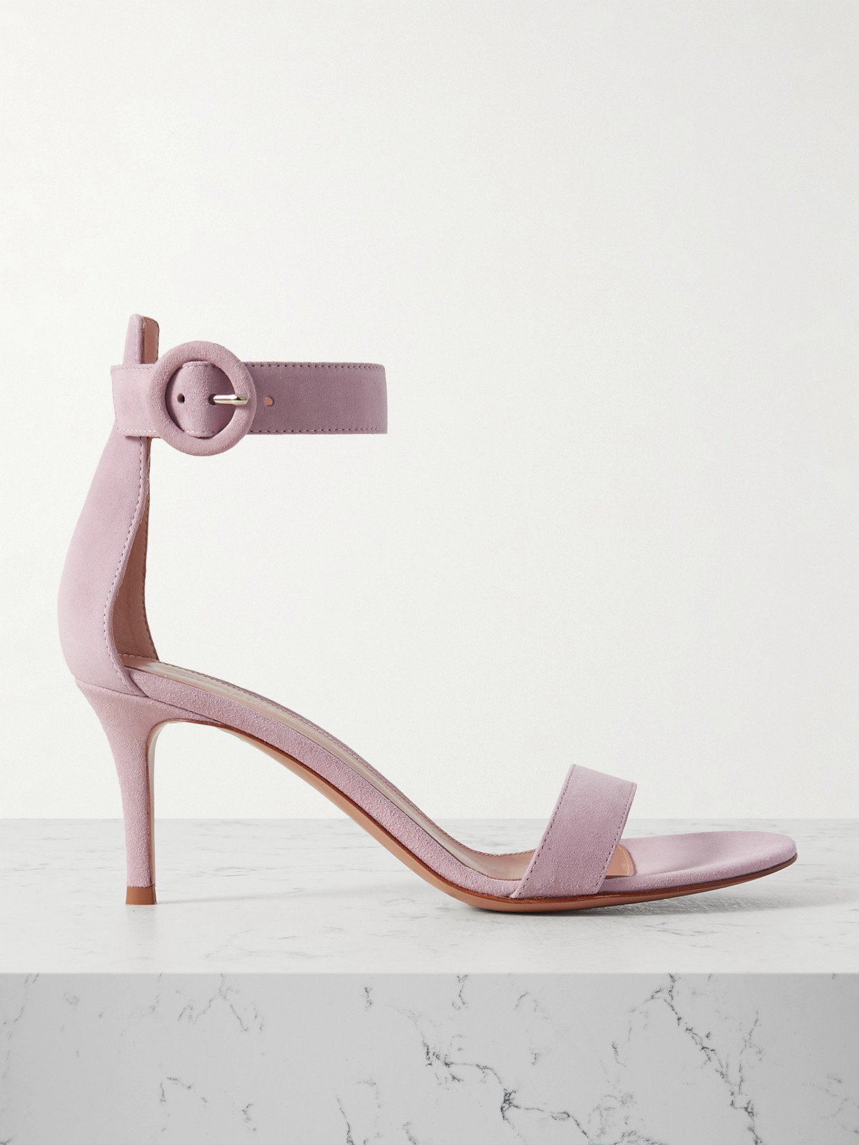 Gianvito Rossi Portofino 70 Suede Sandals In Pink