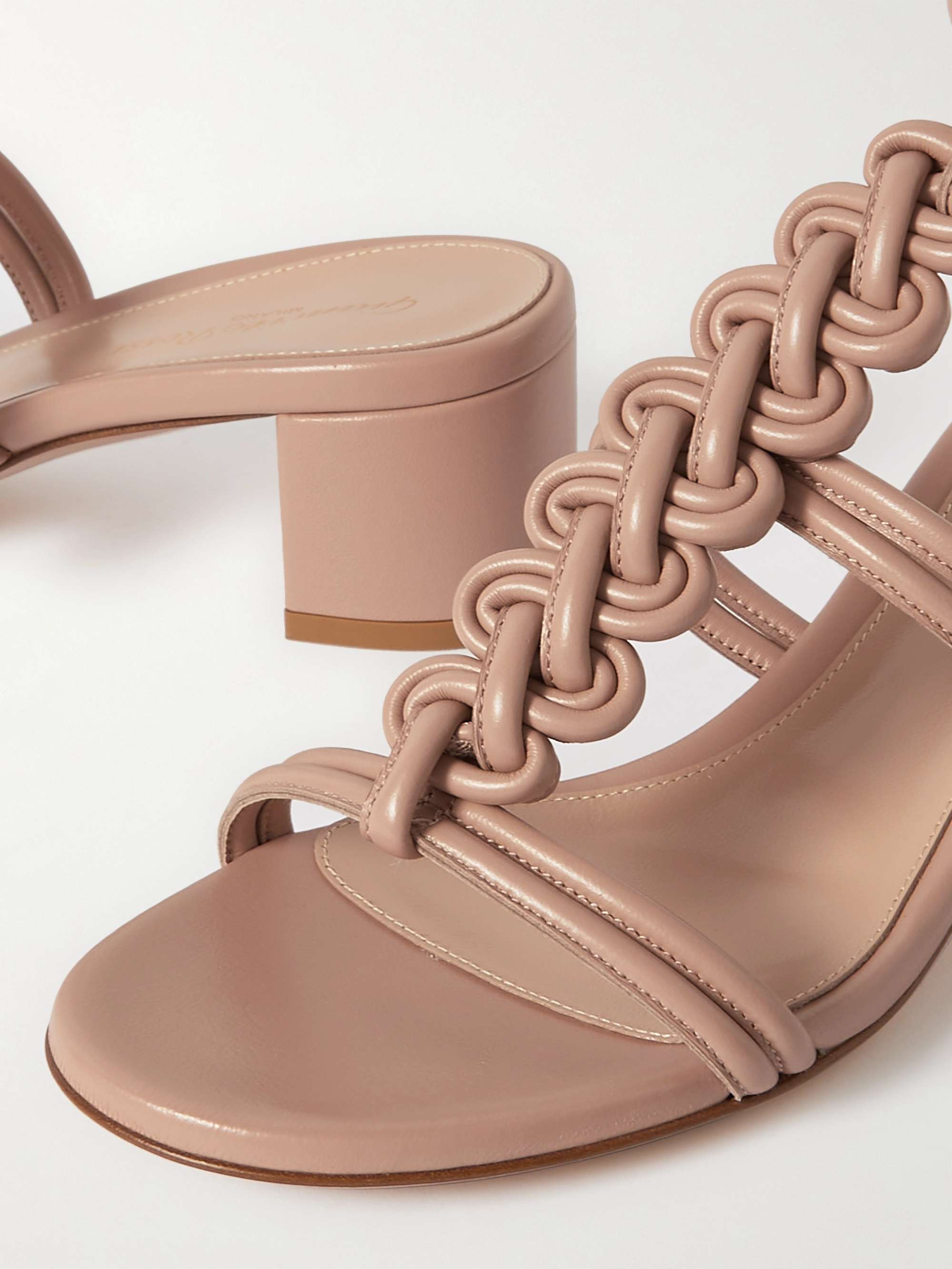 GIANVITO ROSSI Capua 45 woven leather sandals | NET-A-PORTER