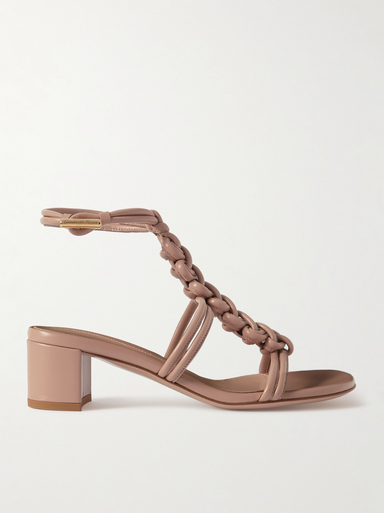 Gianvito Rossi 45 Woven Leather Sandals In Orange