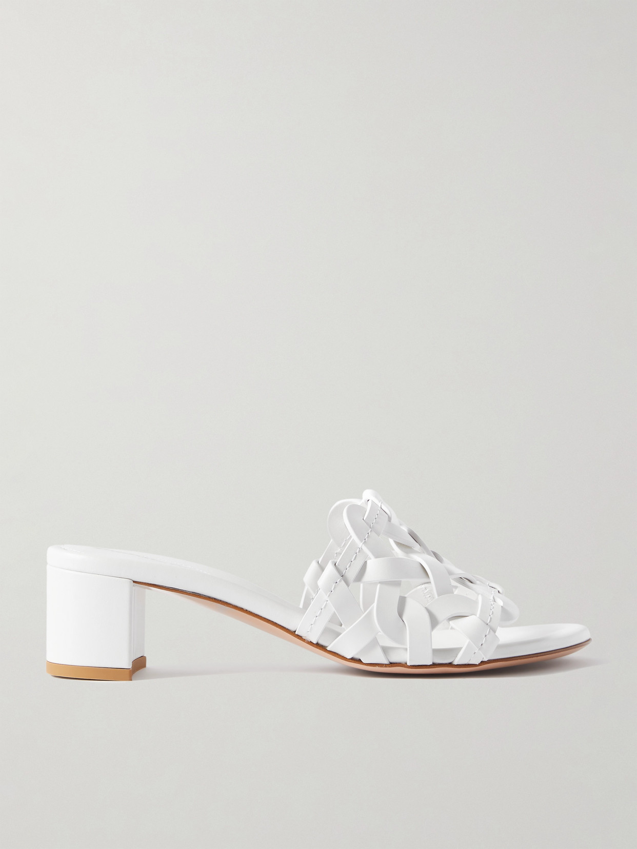 Gianvito Rossi Amalfi 45 Calf Leather Mules In White