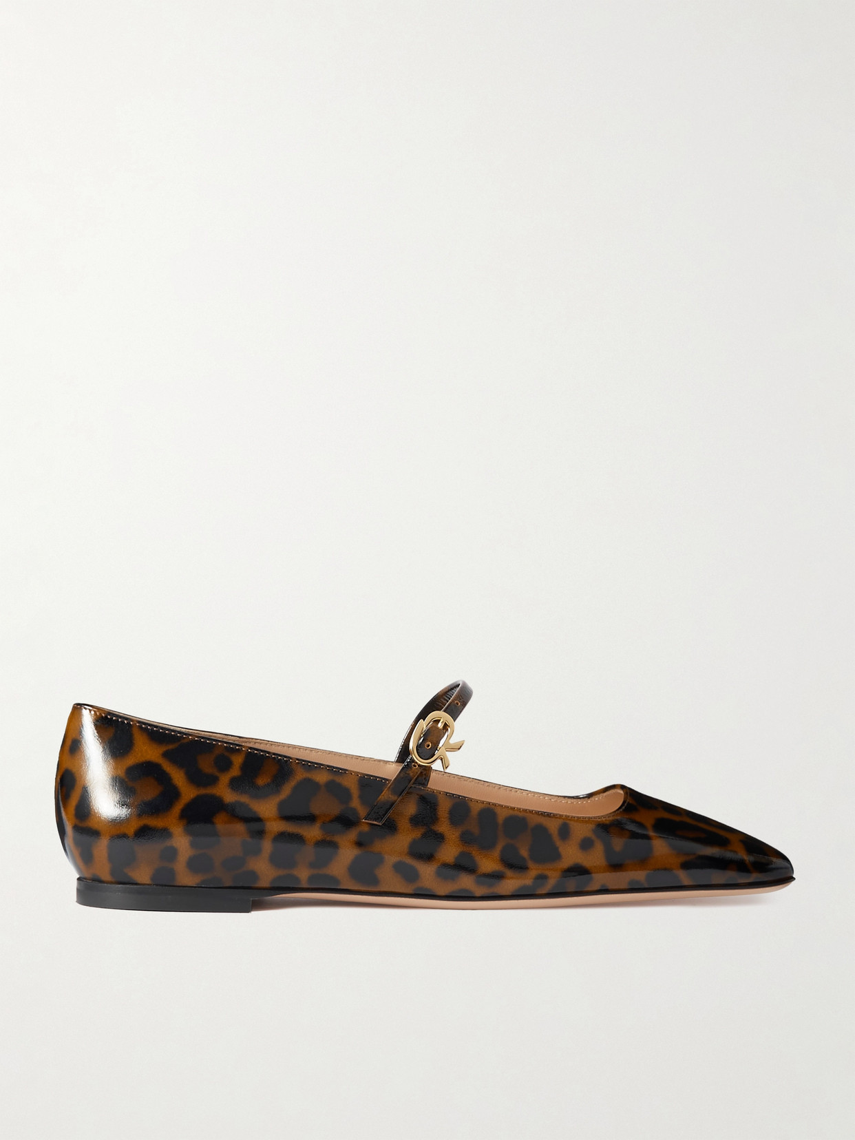 Gianvito Rossi - Christina Leopard-print Leather Ballet Flats - Animal print