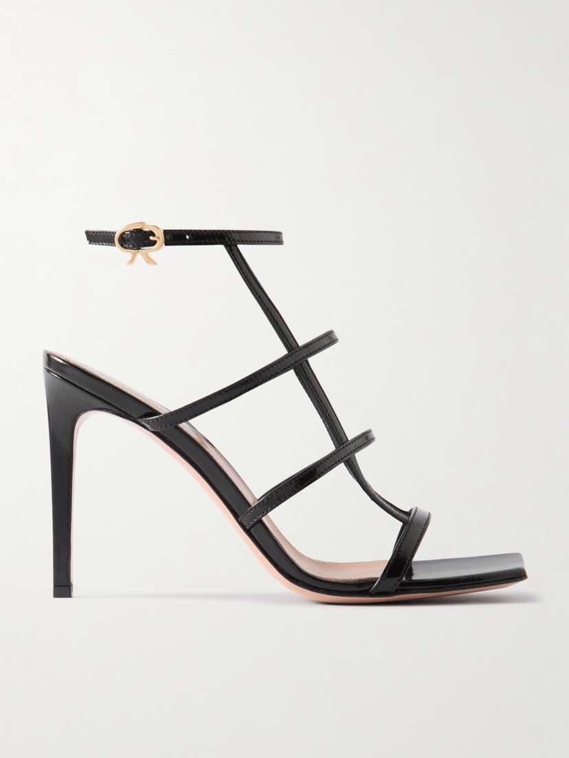 Gianvito Rossi 95 Glossed-leather Sandals