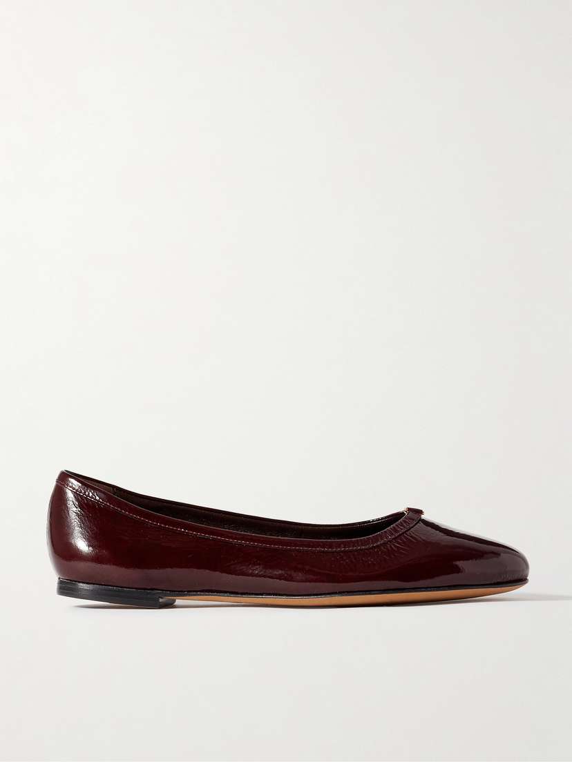 Chloé Marcie Embellished Patent-leather Ballet Flats