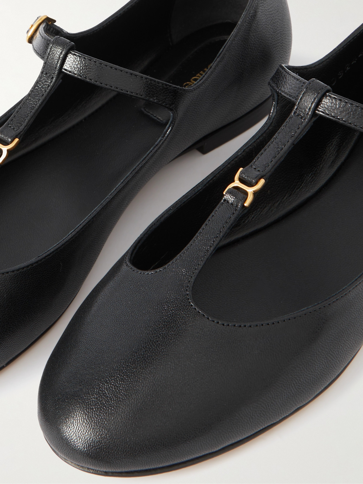 Chloé Marcie Mary-jane Python Print Leather Ballet Flats In Black