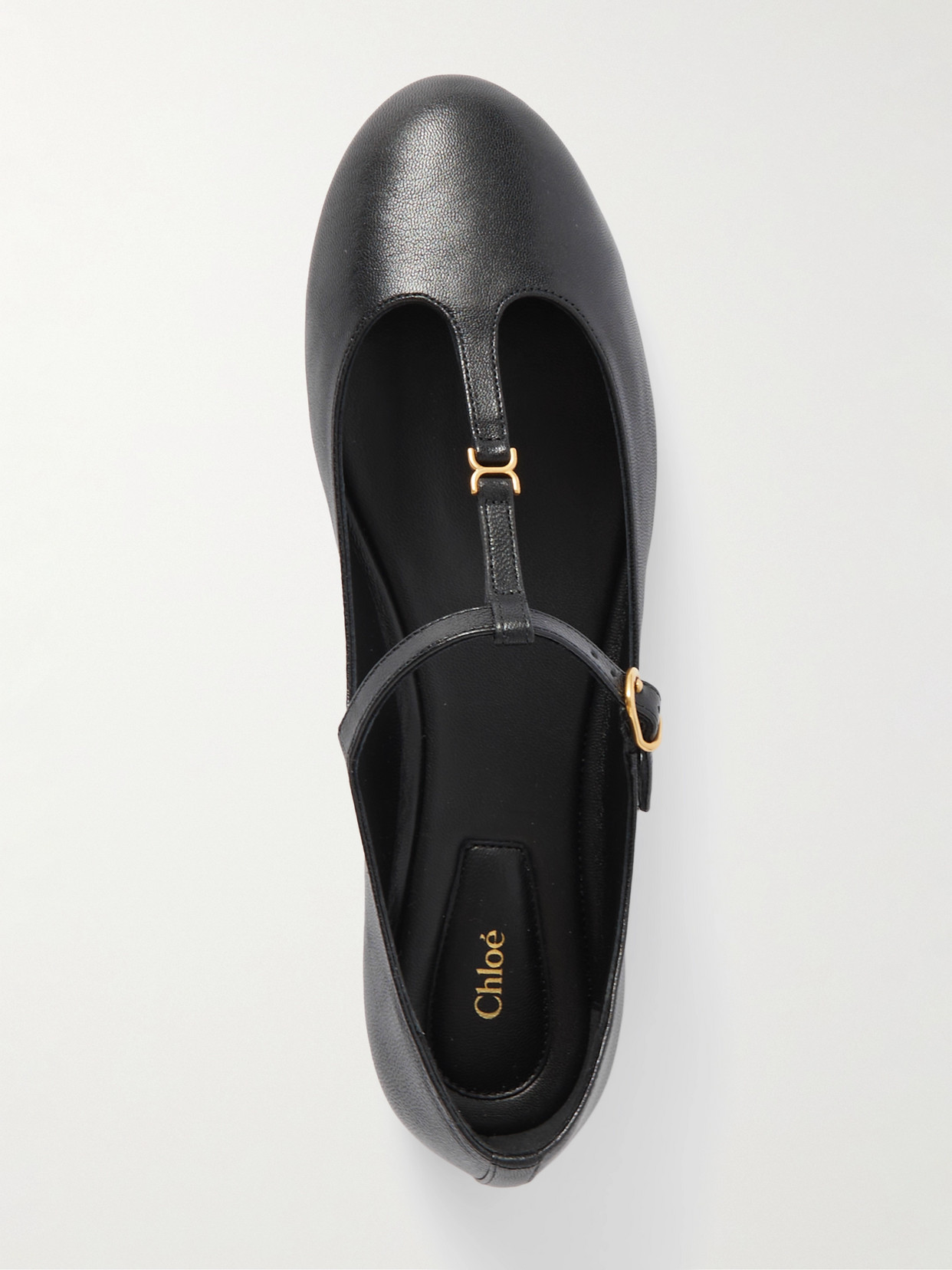 Chloé Marcie Mary-jane Python Print Leather Ballet Flats In Black