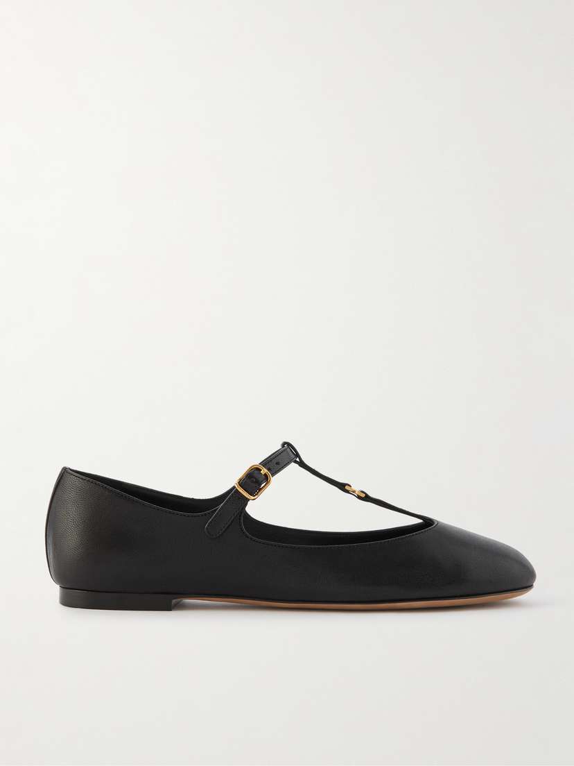 Chloé Marcie Embellished Leather Ballet Flats