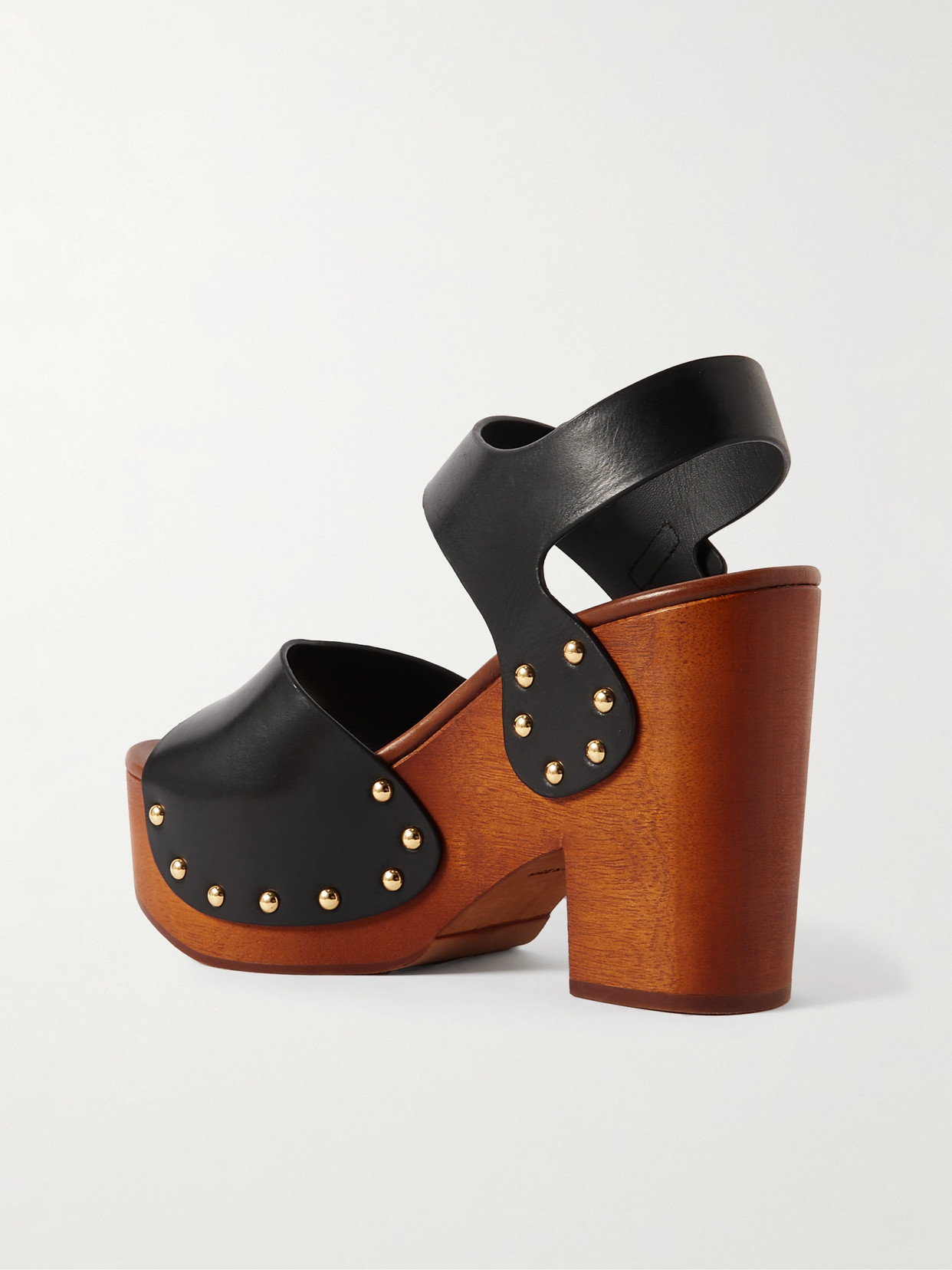 Chloé Jeannette Leather Clog Platform Sandals In Black