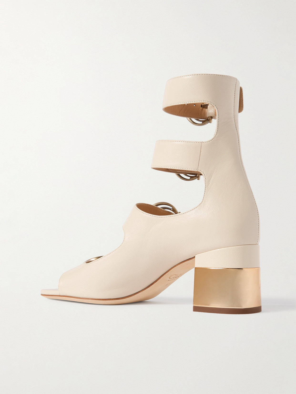 Chloé Alize Leather Sandals In Off-white