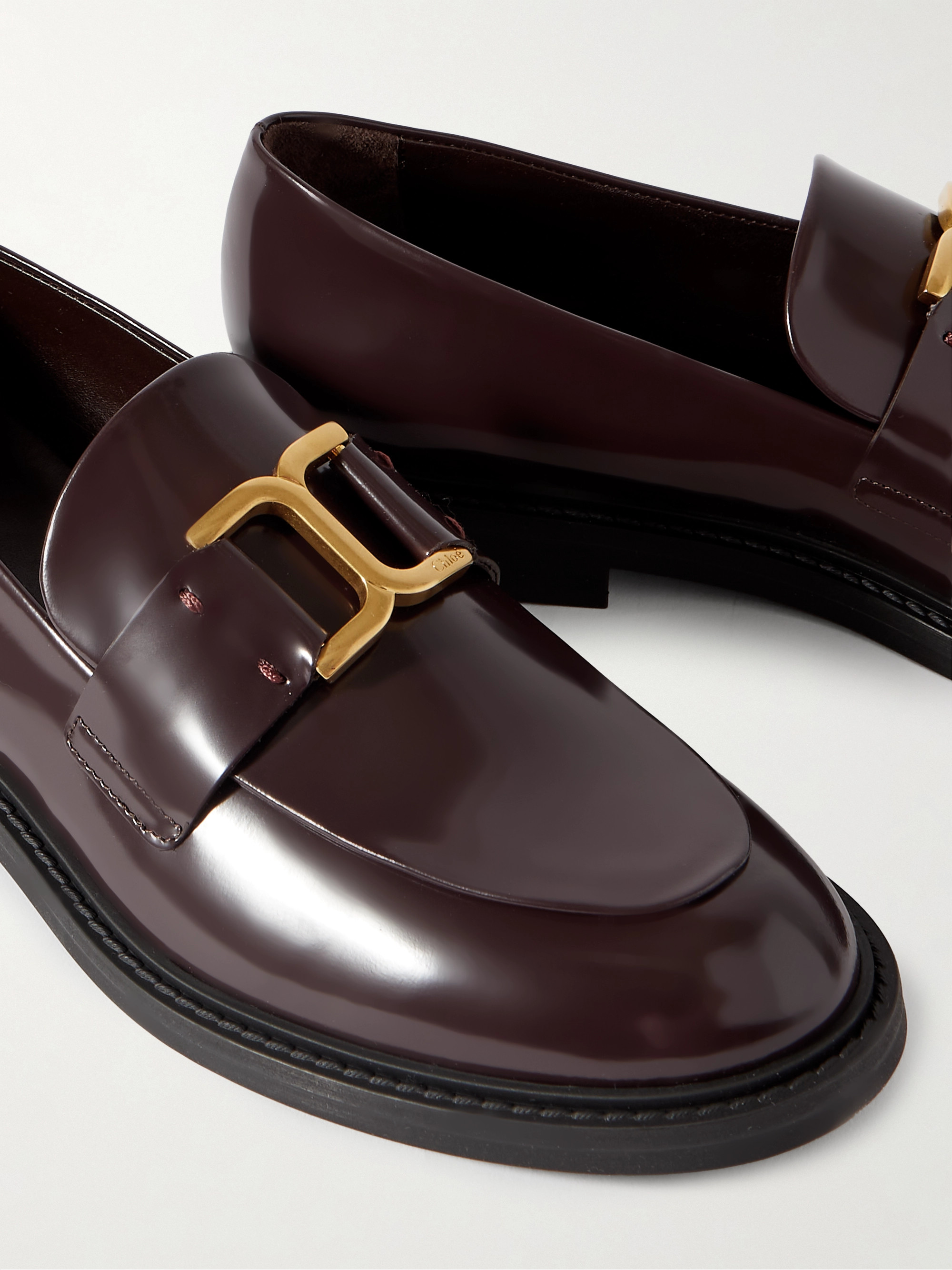 Chloé Marcie embellished leather loafers thumbnail