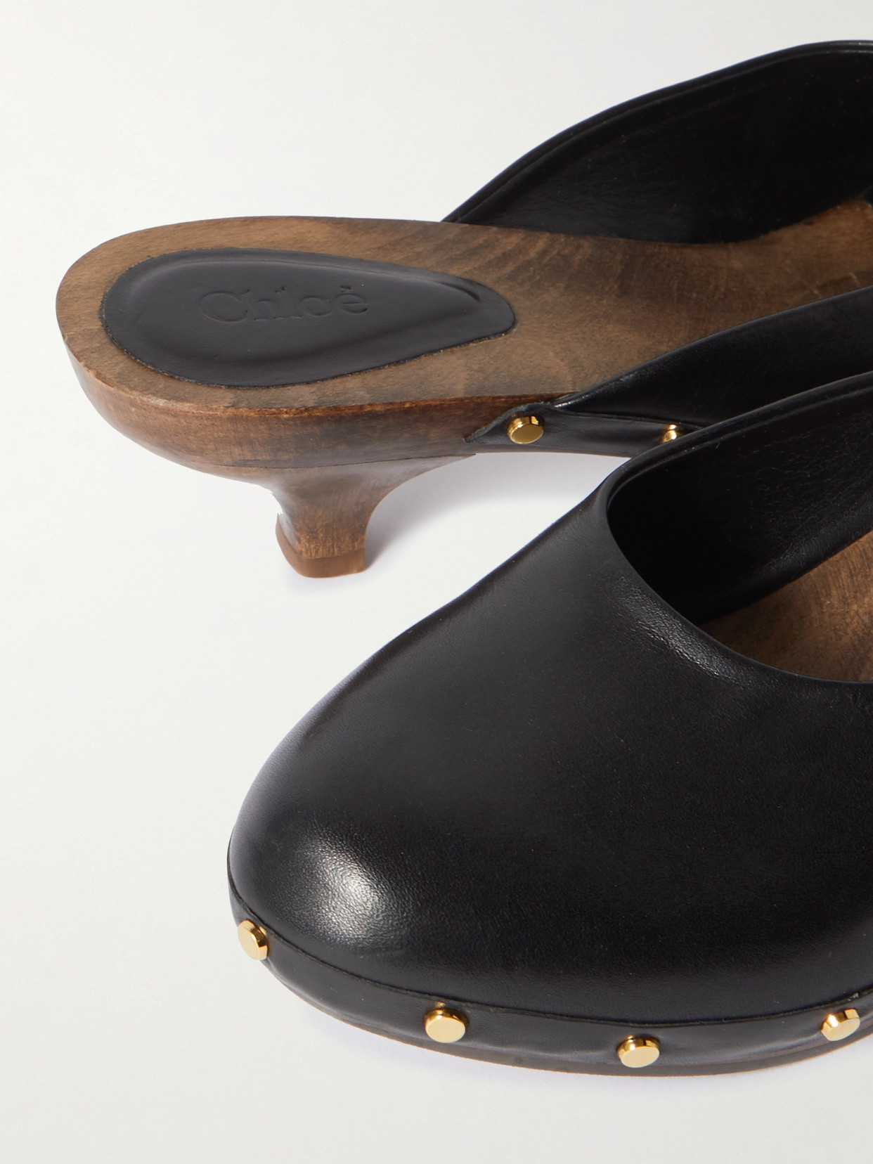 Chloé Judith Kitten Heel Clog In Black