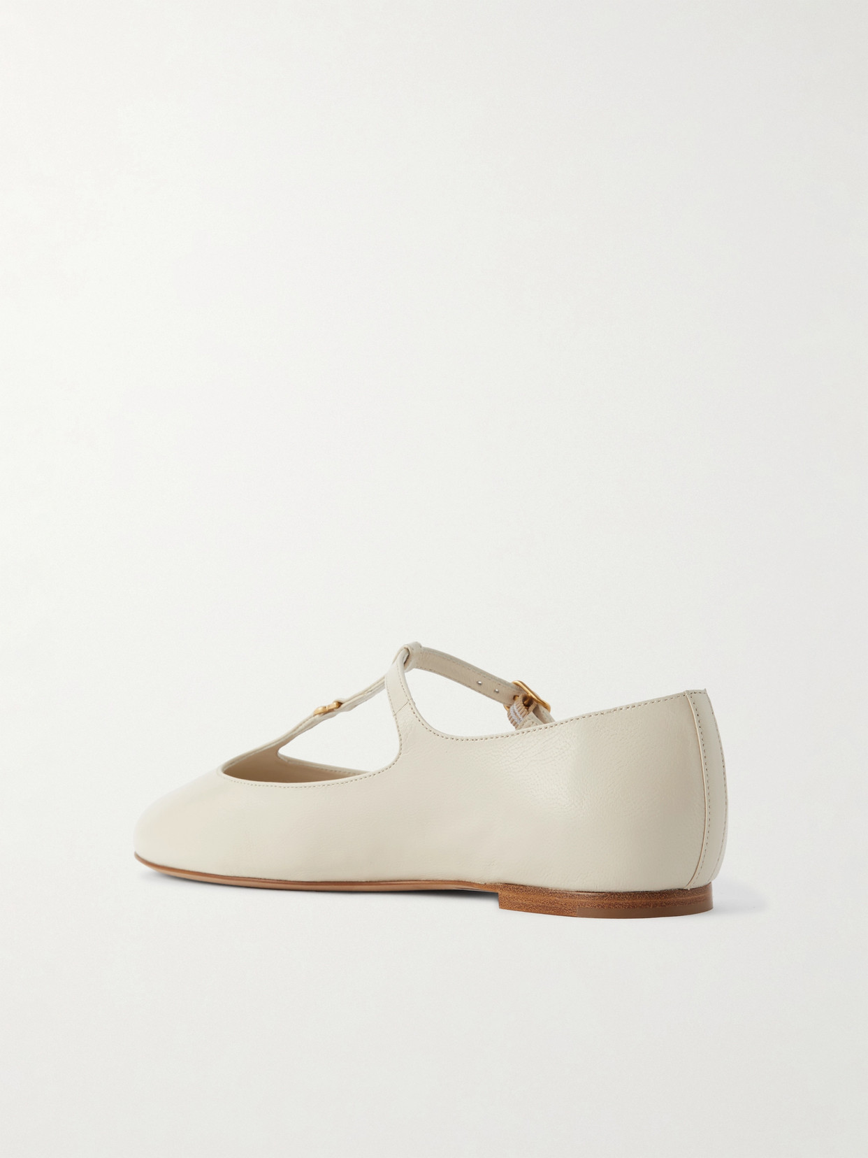 Chloé Marcie Patent Mary Jane Ballerina Flats In Off-white