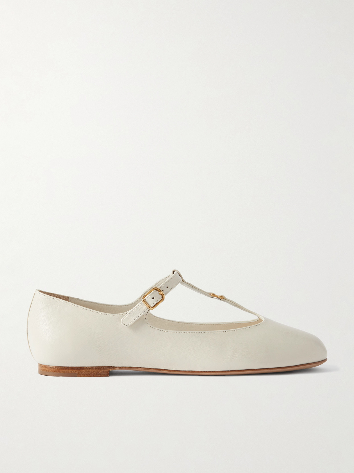 Chloé Marcie Patent Mary Jane Ballerina Flats In Off-white