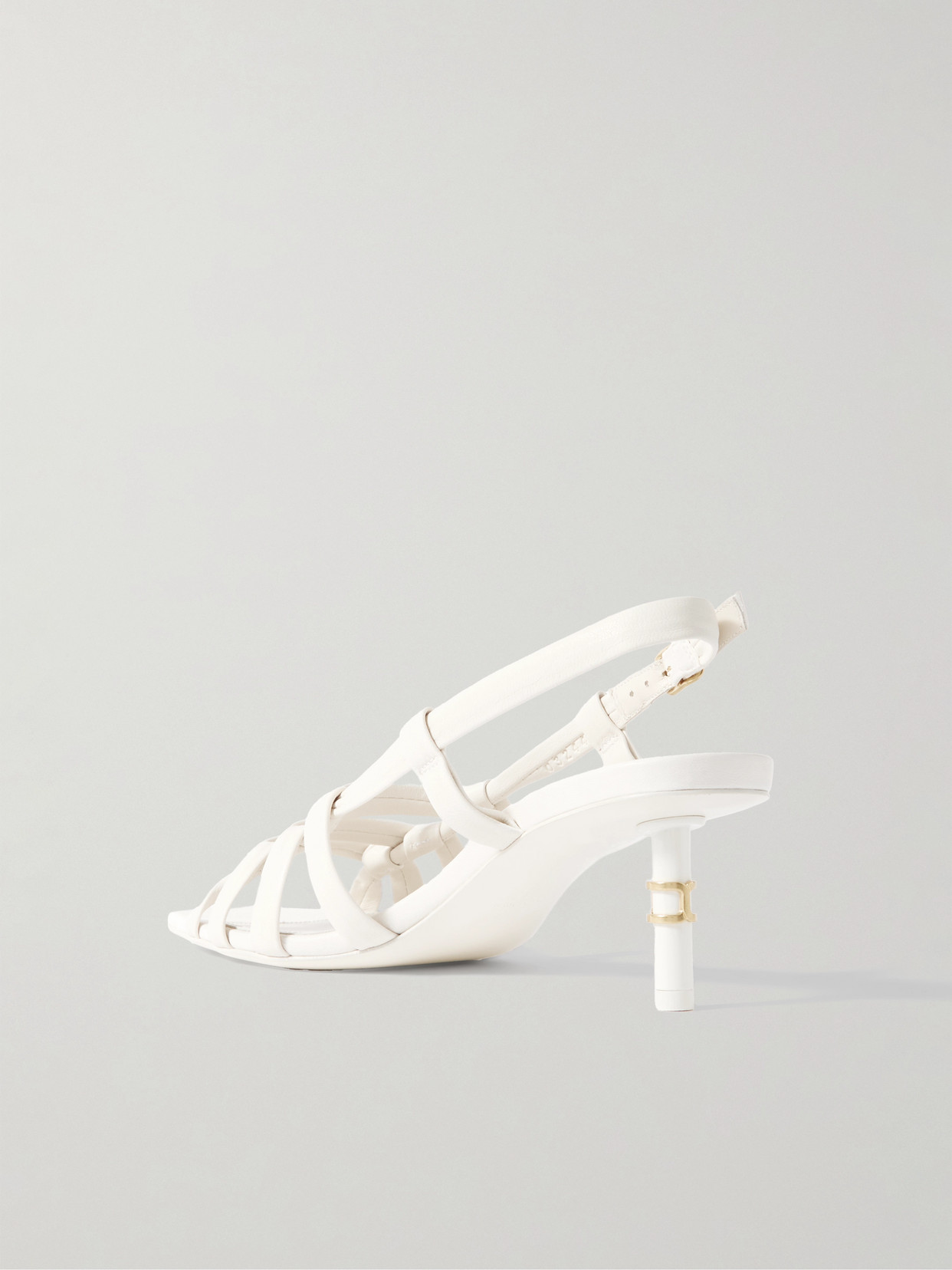 Chloé Marcie Cutout Leather Slingback Sandals In Off-white