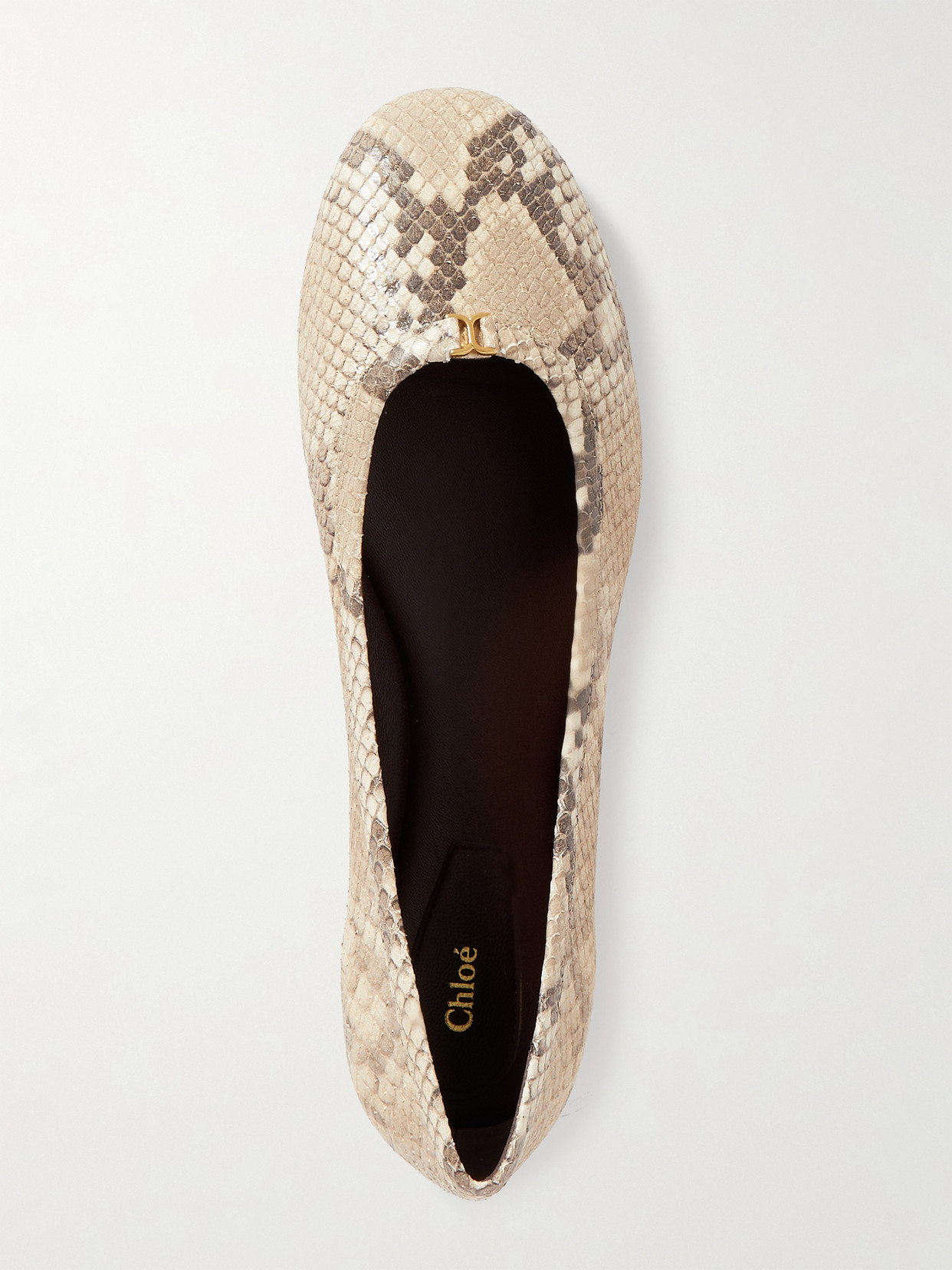Chloé Marcie Python Print Leather Ballet Flats In Animal Print