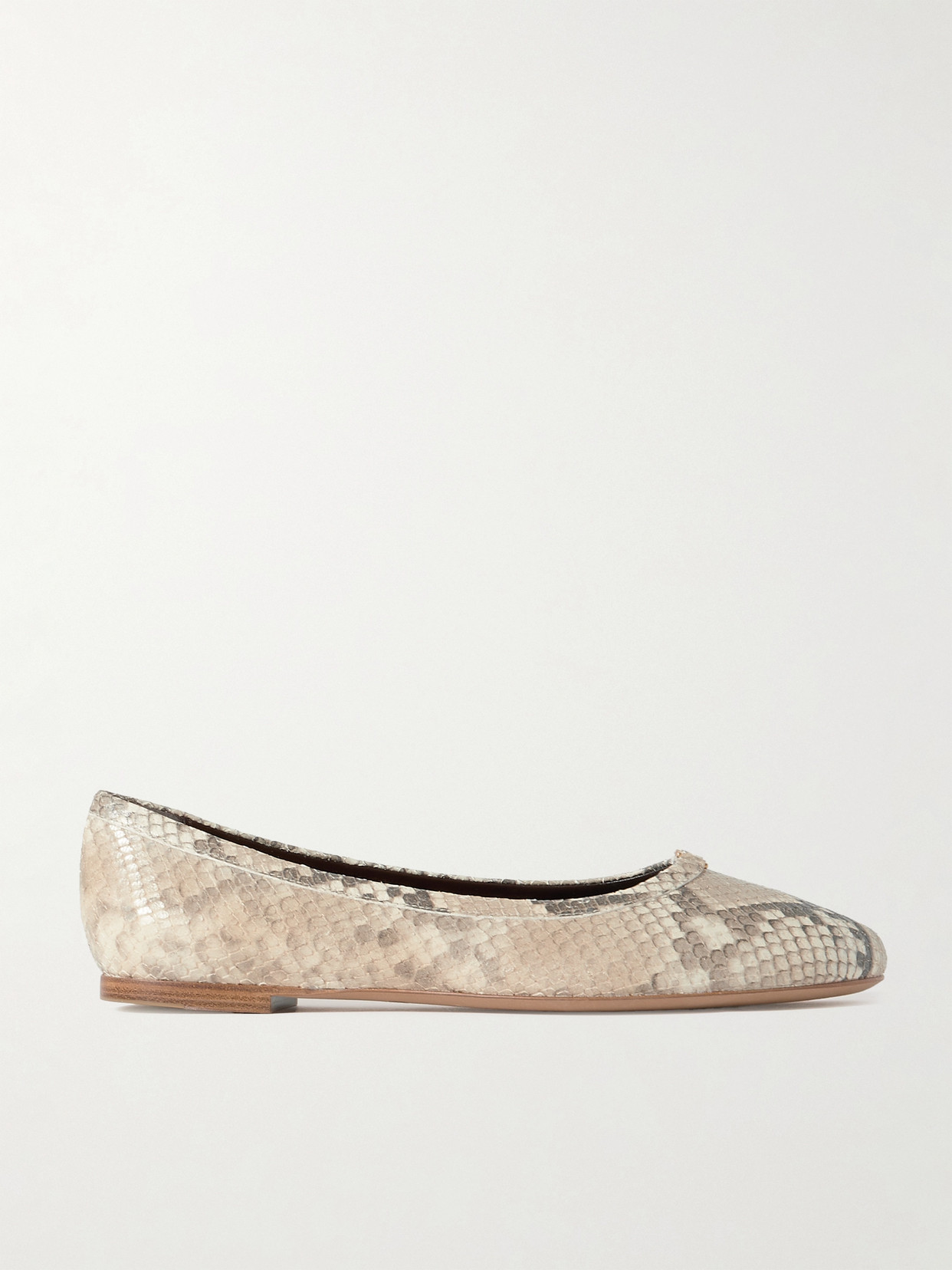 Chloé Marcie Python Print Leather Ballet Flats In Animal Print